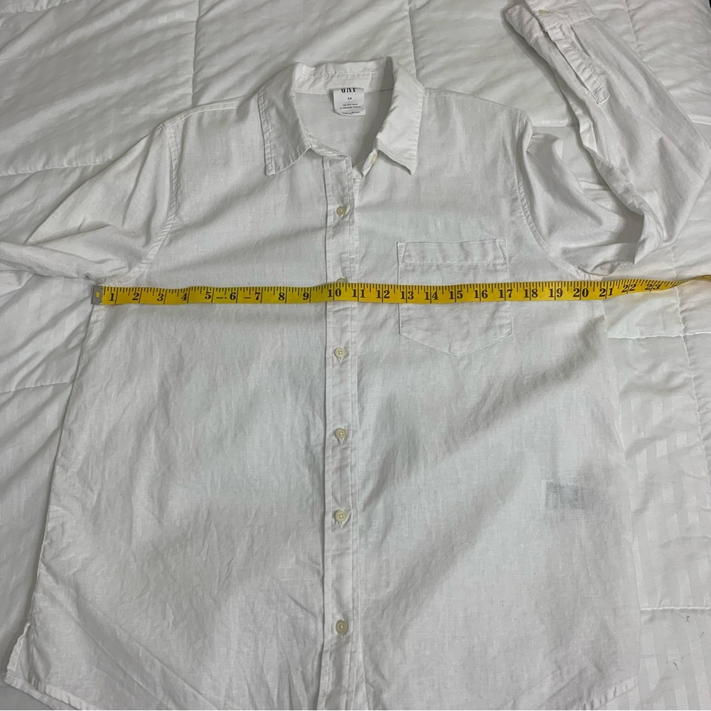 GAP The Easy Fit White Linen Blend Women’s Button-Down Shirt Size S - Picture 9 of 13